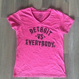 Women’s Pink Detroit vs. Everybody T-Shirt M